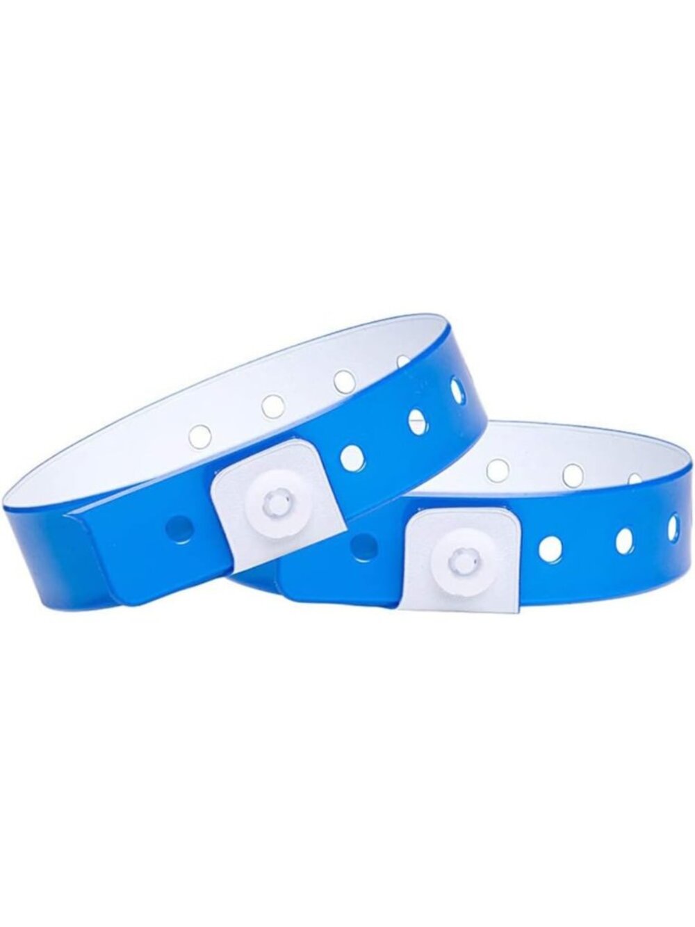 Neon Blue Plastic Wristbands - 500 Pack, Durable Vinyl for Events & Parties
